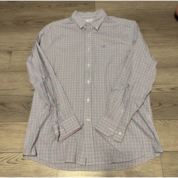 Southern Tide Classic Fit Long Sleeve Button Up Shirt Plaid Mens Size L - Picture 1 of 4